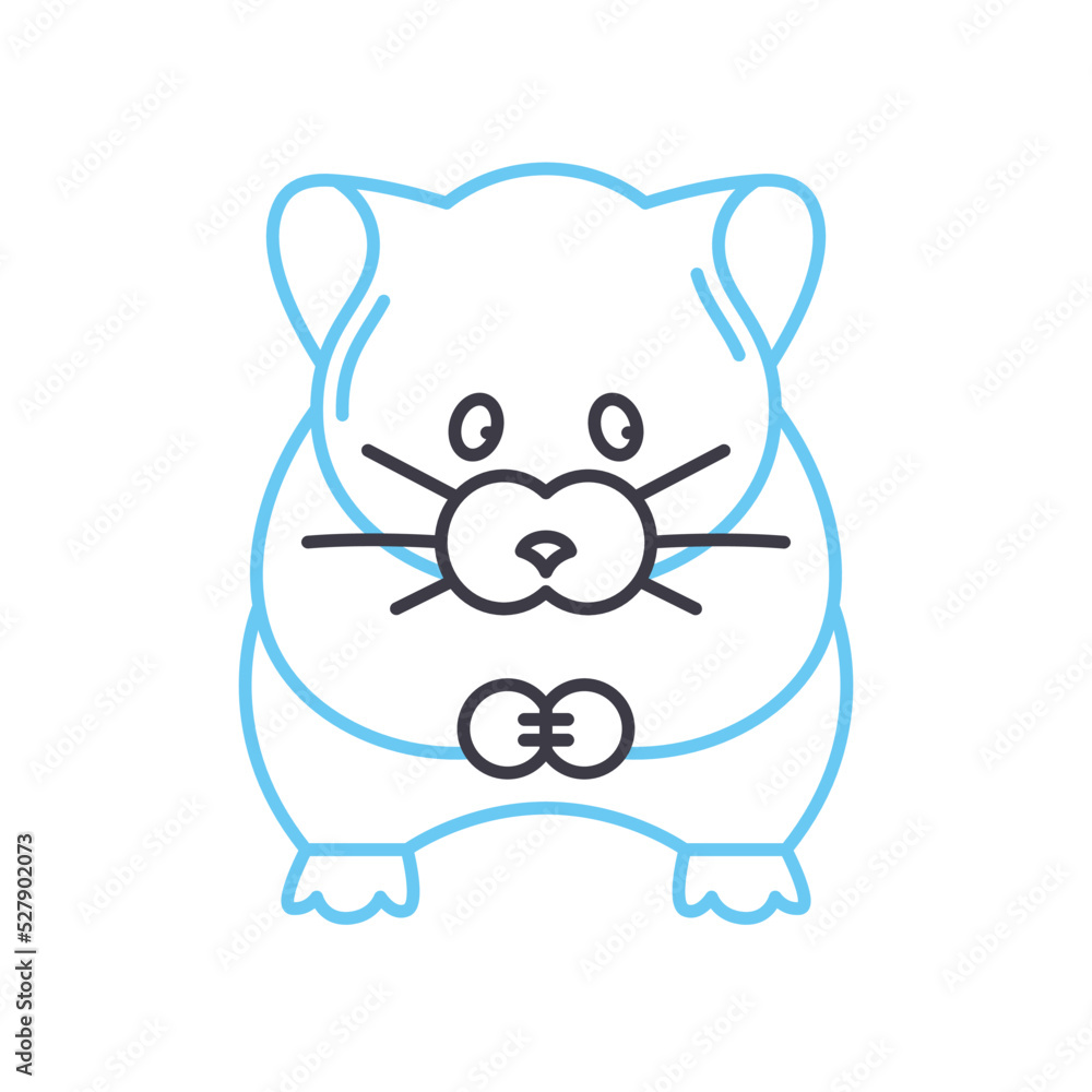 Fototapeta premium hamster line icon, outline symbol, vector illustration, concept sign