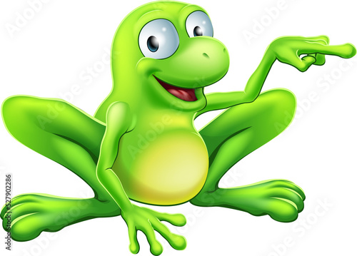 Φωτογραφία Frog pointing illustration