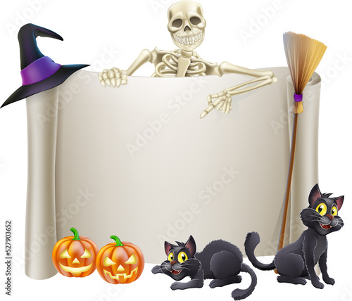 Halloween Skeleton Scroll