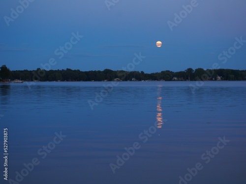 Moon Rising Over Lake Lansing