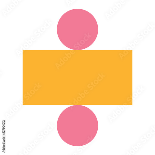 Colorful paper model of cylinder