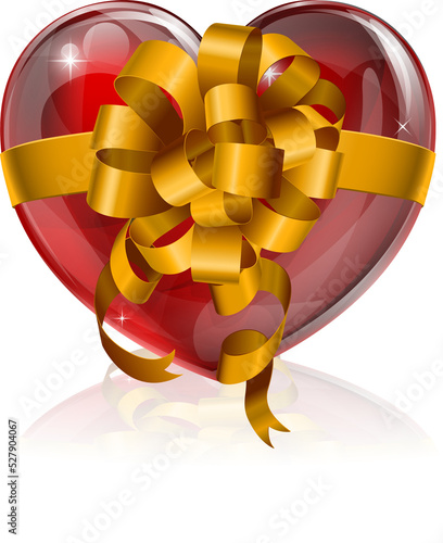 Heart bow gift concept