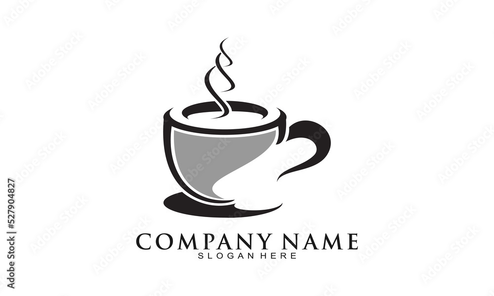 Hot drink cup illustration vector logo Hot drink cup illustration vector logo