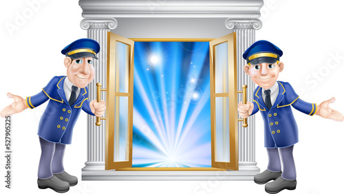 VIP doormen and entrance door