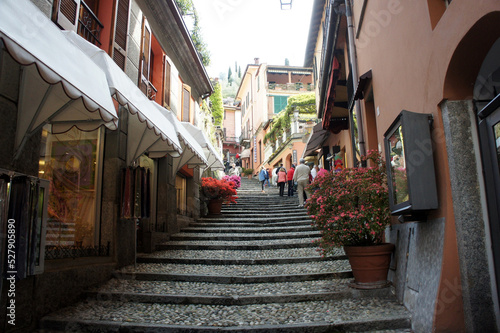 Landscapes of Italy. Beautiful towns in the Alps on the shores of Lake Como.