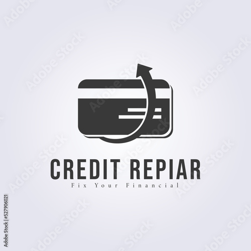 credit repair service vintage logo vector illustration design