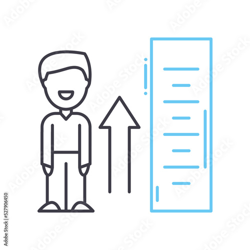 height line icon, outline symbol, vector illustration, concept sign