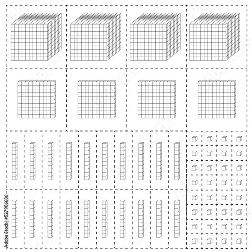 Dienes blocks. Base ten counting. Place value with base ten blocks.