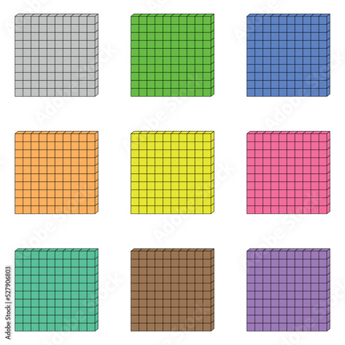 Dienes flat blocks. Base ten counting. Place value with base ten blocks.