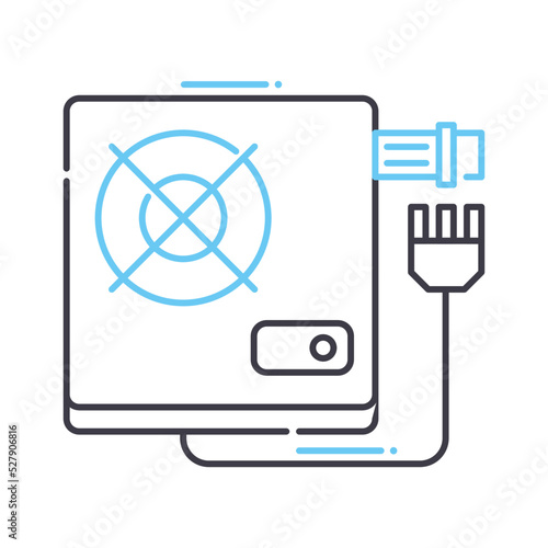 heat sink line icon, outline symbol, vector illustration, concept sign