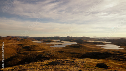 Long distance hiking on the Arctic Circle Trail between Sisimiut and Kangerlussuaq in Greenland.