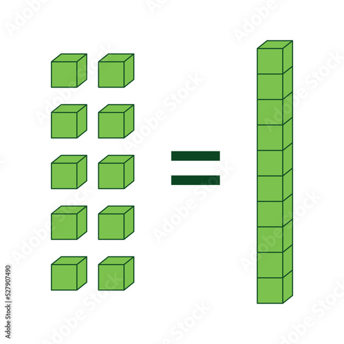 Ten unit blocks equal one rod block