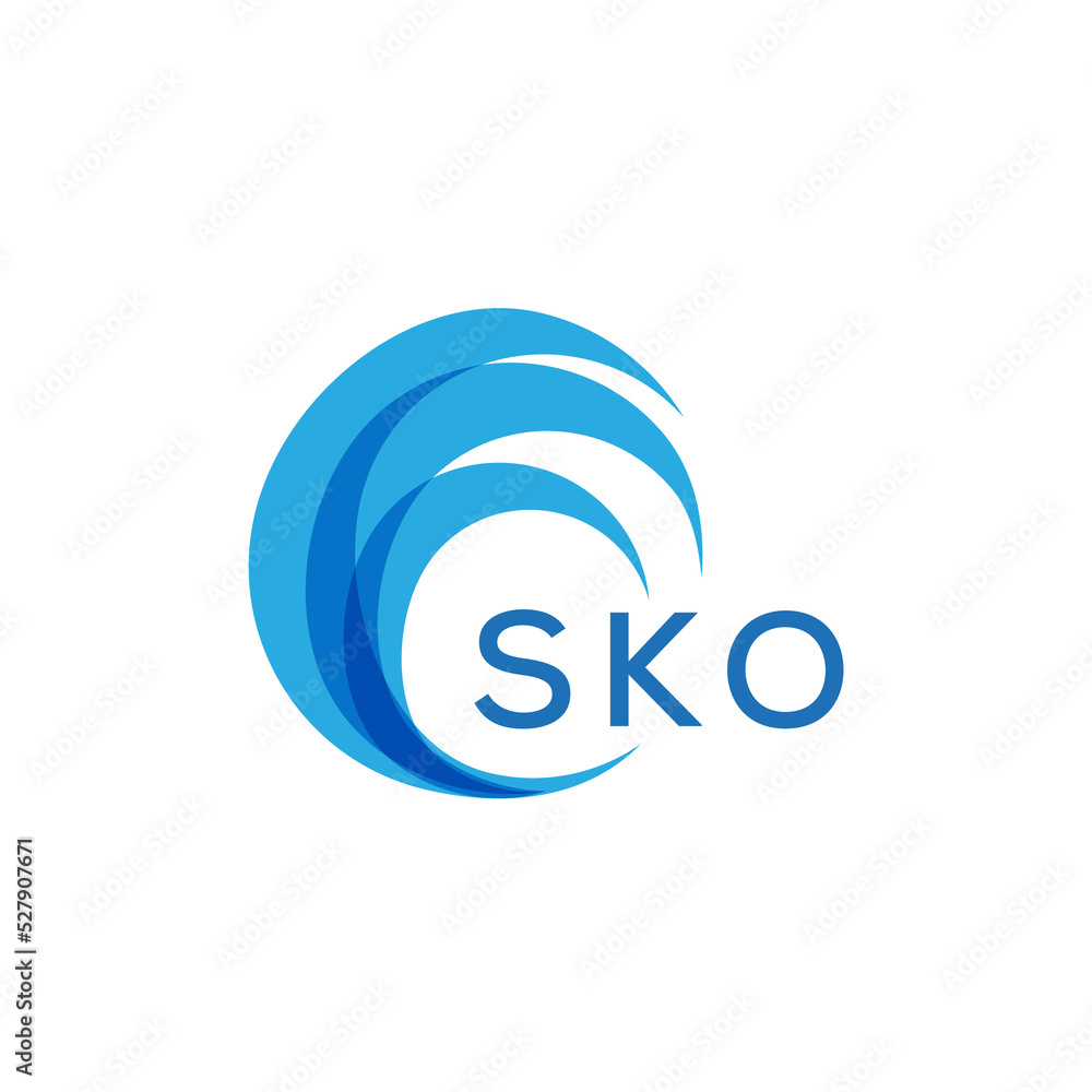 SKO letter logo. SKO blue image on white background. SKO Monogram logo design for entrepreneur and business. SKO best icon.
 - obrazy, fototapety, plakaty 