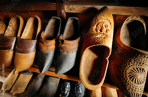 Photography Wooden Shoes on shelf
