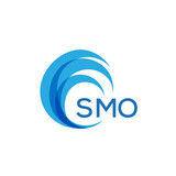 SMO letter logo. SMO blue image on white background. SMO Monogram logo design for entrepreneur and business. SMO best icon. 