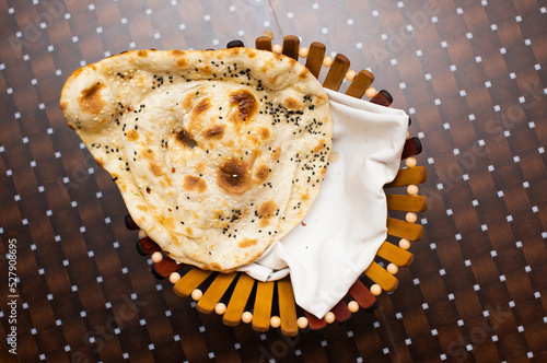 Принти на полотні garlic naan or butter naan served in a dish isolated on table background top vie