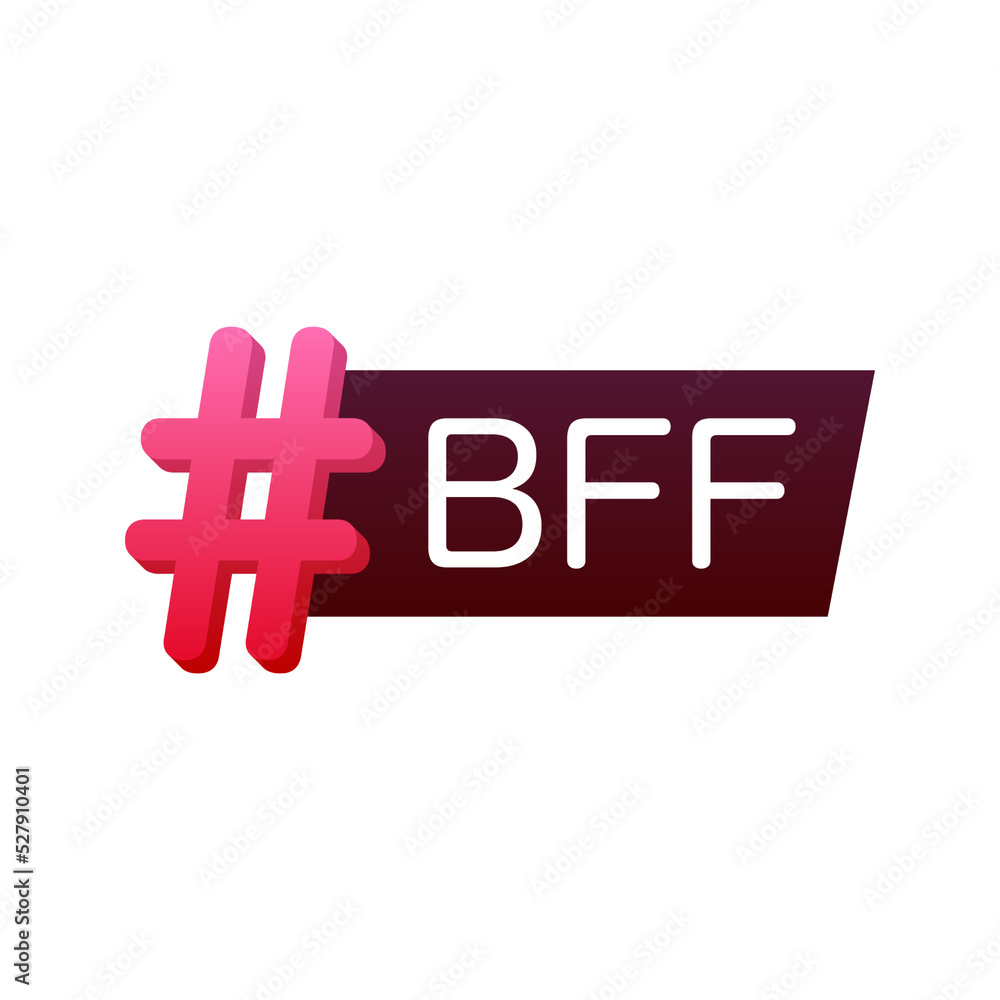 Flat icon with red bff for concept design. Vector design. Vector logo. Flat icon with red bff for concept design. Vector design. Vector logo.