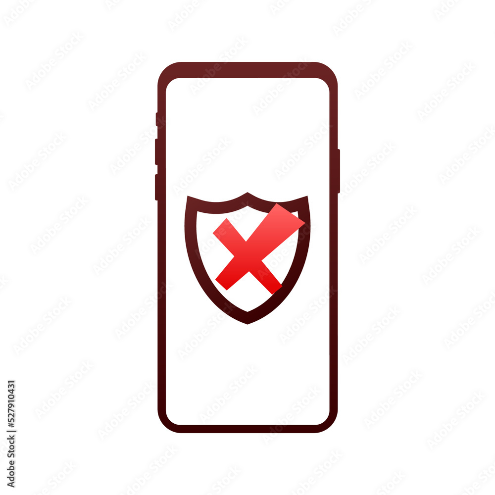 Smartphones with checkmarks set. Tick and cross check marks. Vector stock illustration. Smartphones with checkmarks set. Tick and cross check marks. Vector stock illustration.