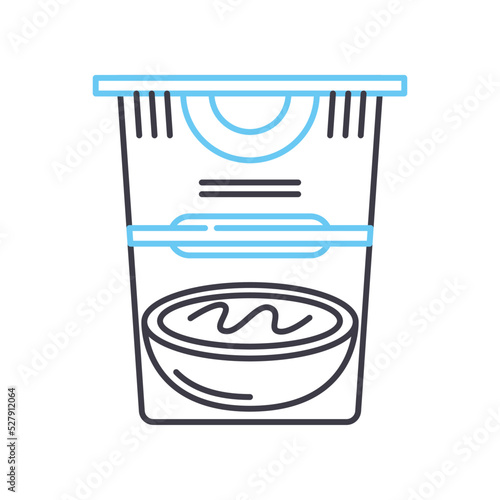 instant noodle line icon, outline symbol, vector illustration, concept sign