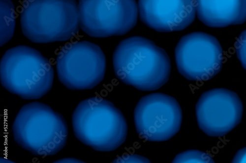 Background of blur blue vision colorful lights, black background