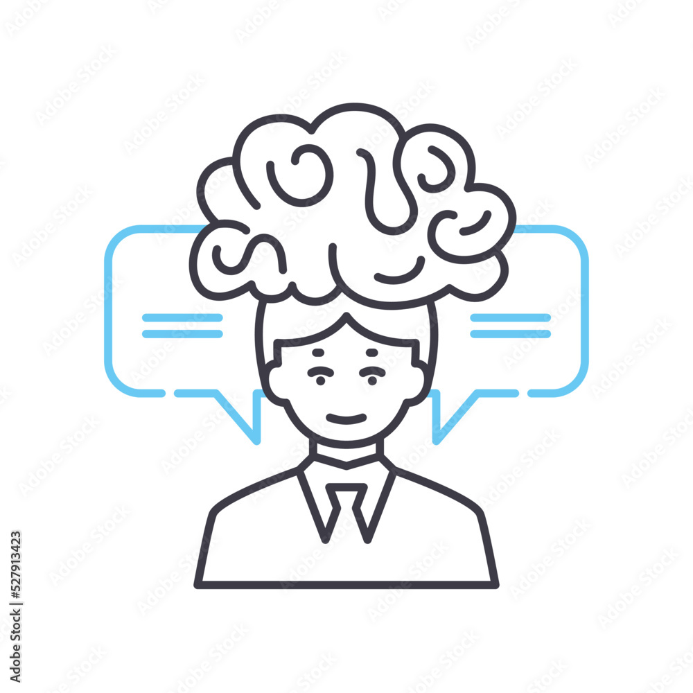 inner dialog line icon, outline symbol, vector illustration, concept sign inner dialog line icon, outline symbol, vector illustration, concept sign