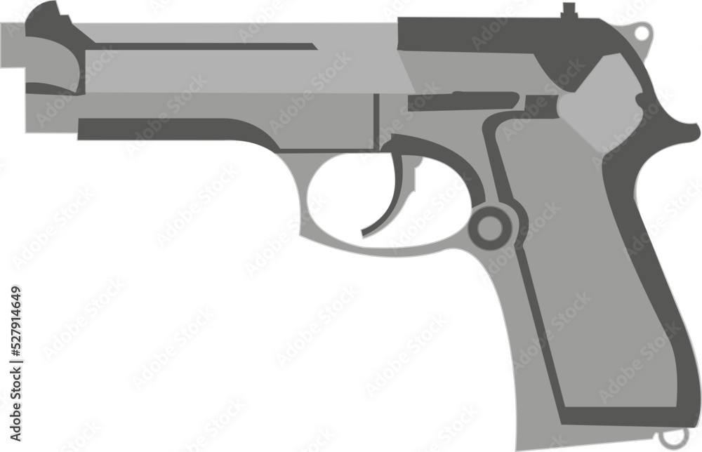 Layered file gun, handgun, weapon, pistol, isolated, revolver, military, police, black, firearm, trigger, crime, army, white, war, automatic svg vector cut file cricut and for silhouette design for t-