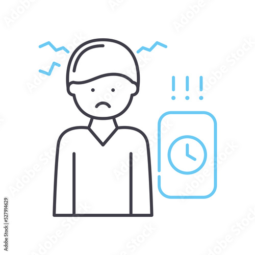 impatience line icon, outline symbol, vector illustration, concept sign