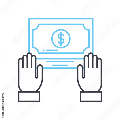 individual finance line icon, outline symbol, vector illustration, concept sign