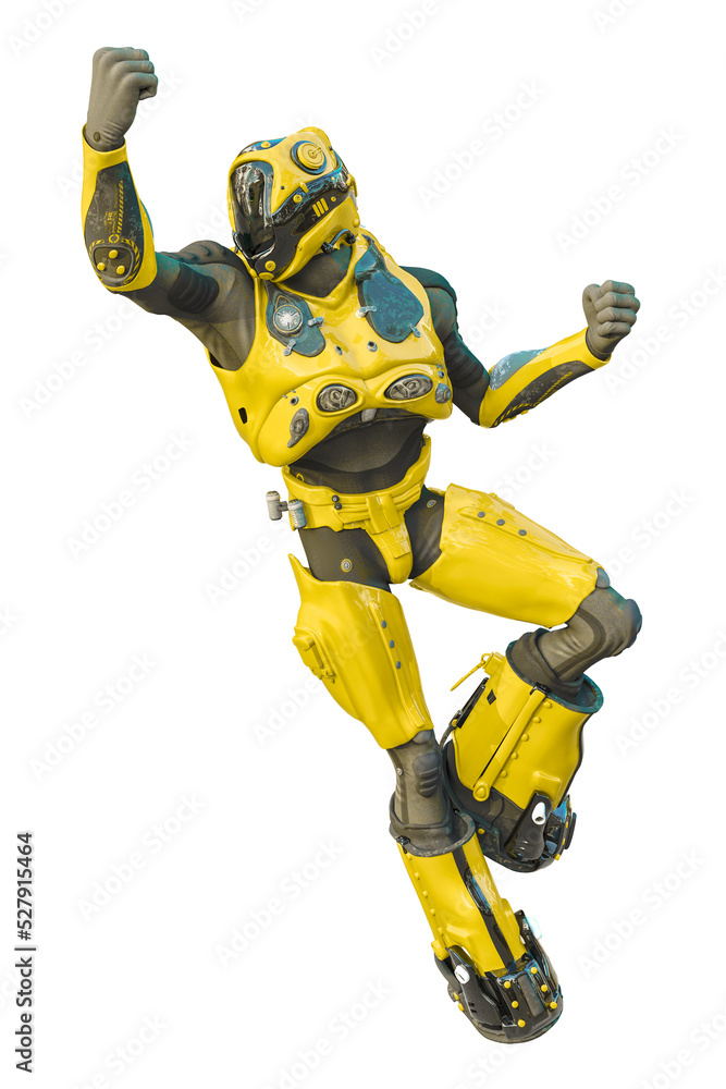 astronaut in green exo suit exploring arround astronaut in green exo suit exploring arround