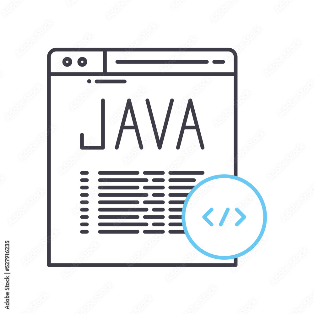 java line icon, outline symbol, vector illustration, concept sign java line icon, outline symbol, vector illustration, concept sign
