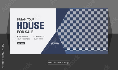 Real estate house web banner design or property for sales template

