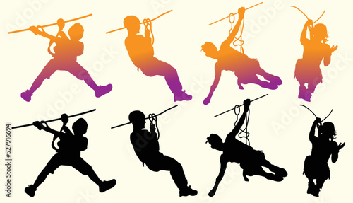 Tyrolienne silhouettes,accrobranche.