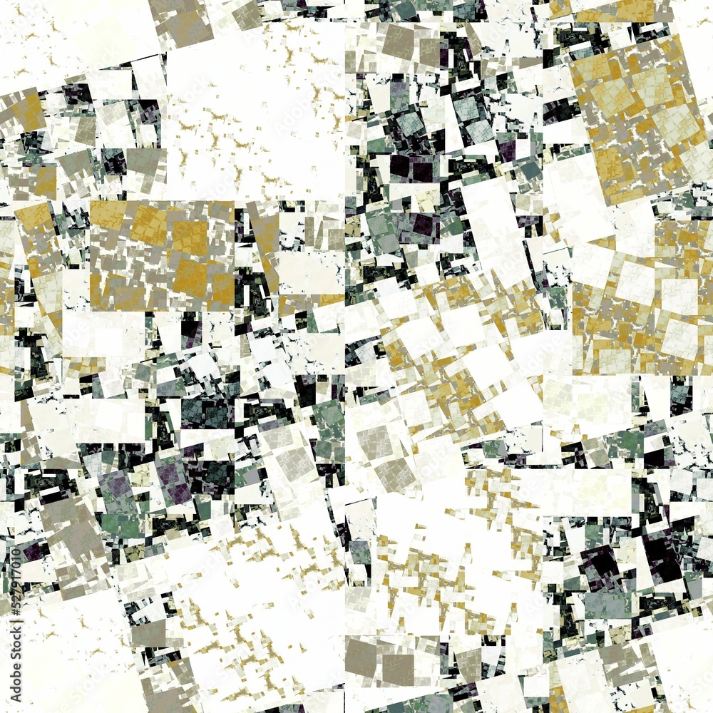 Naklejka premium Colorful stained glass square fractal, computer generated abstract background,