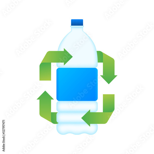 Recycling symbol. Recycling plastic. Environment, ecology, nature protection concept. Vector stock illustration.