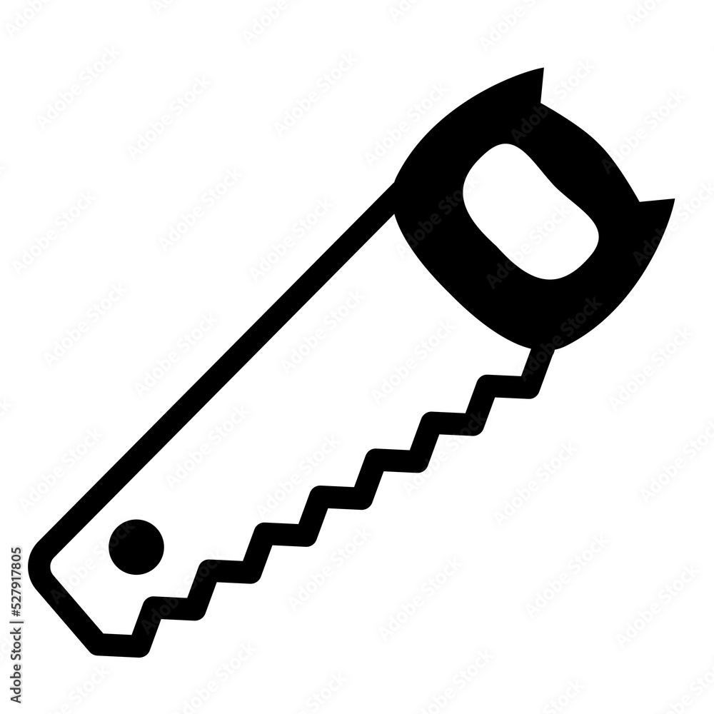 Hacksaw, wood saw - icon, illustration on white background, glyph style Hacksaw, wood saw - icon, illustration on white background, glyph style