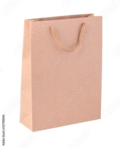Blank brown paper bag isolated