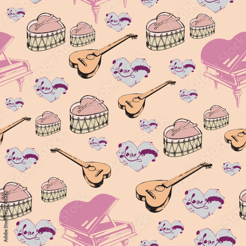 seamless pattern with  hearts