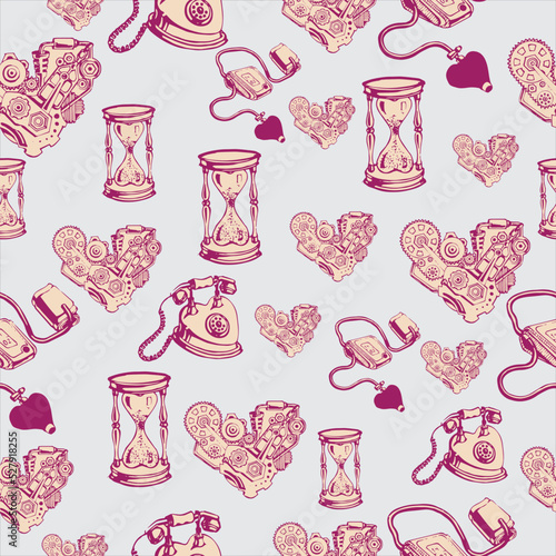 seamless pattern with  hearts