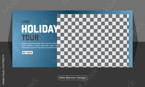 Travel vacation agency holiday and we banner design template 