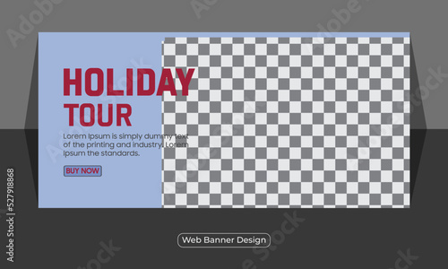 Travel vacation agency holiday and we banner design template 