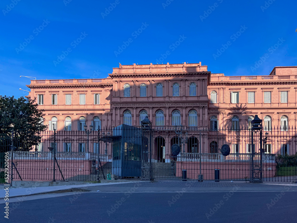 Side view of the Casa Rosada in the city of Buenos Aires.
