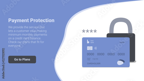 Website banner for payments protection service.