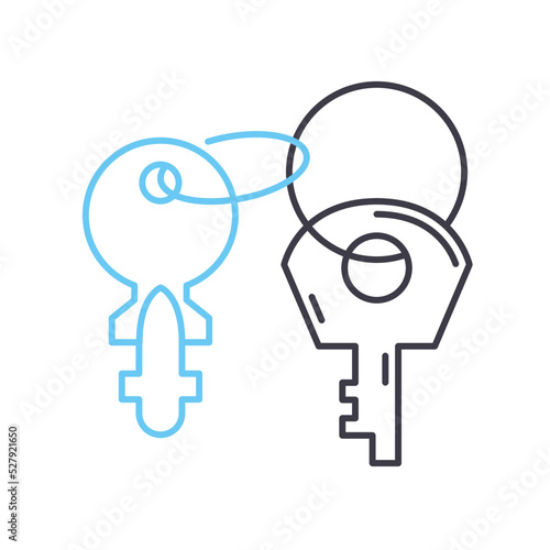 keyset line icon, outline symbol, vector illustration, concept sign