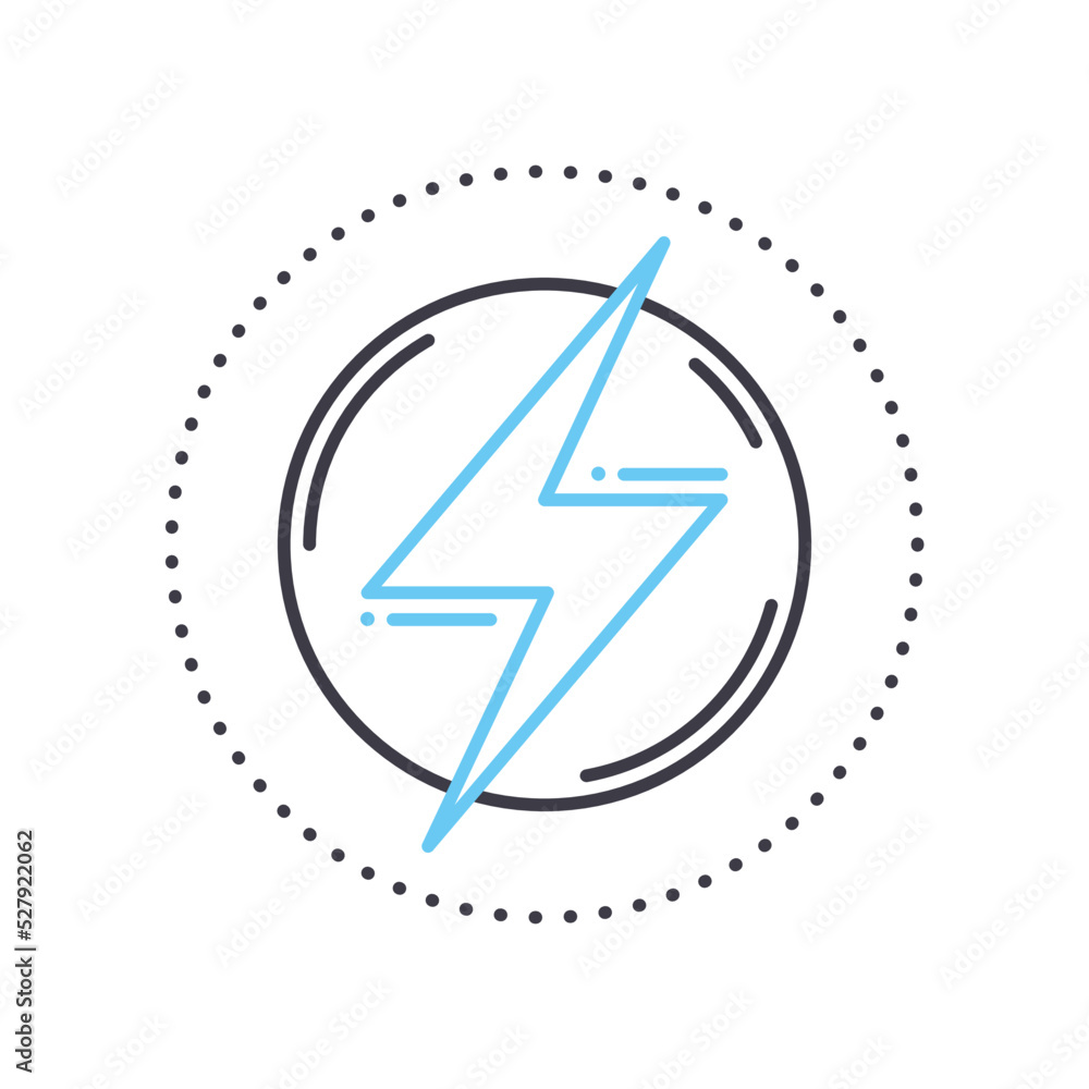 lighting bolt line icon, outline symbol, vector illustration, concept sign lighting bolt line icon, outline symbol, vector illustration, concept sign