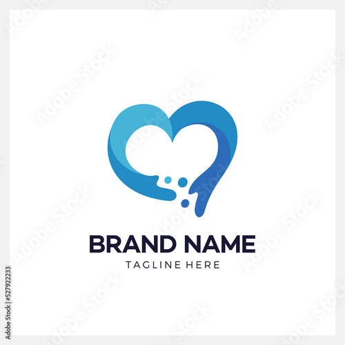 Creative logo love and water for business