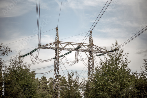 Wallpaper Mural power grid lines to simulate electricity costs, inflation and energy shortage around the world. Infrastructure and technology concept. Torontodigital.ca
