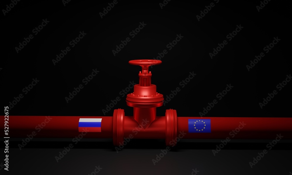 3d illustration, natural gas pipeline system, under the Baltic Sea, from Russia to Germany, black background, 3d rendering. 3d illustration, natural gas pipeline system, under the Baltic Sea, from Russia to Germany, black background, 3d rendering.