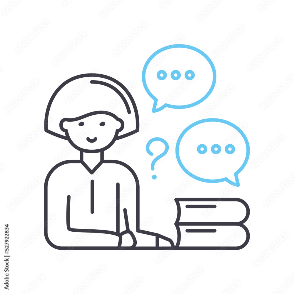 lesson line icon, outline symbol, vector illustration, concept sign lesson line icon, outline symbol, vector illustration, concept sign
