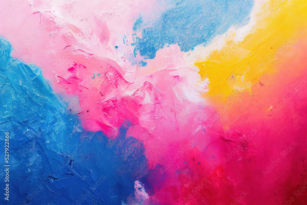 Abstract color background, color splashes, paint strokes, bright colors, digital illustration