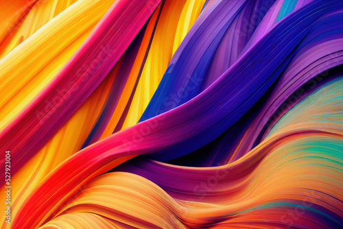 Abstract colorful wavy background, bright color motion, 3d illustration
